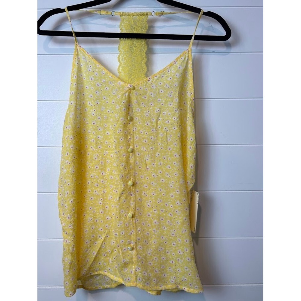 Sweet Wanderer Yellow Racer Back Tank Top Women's Large NWT